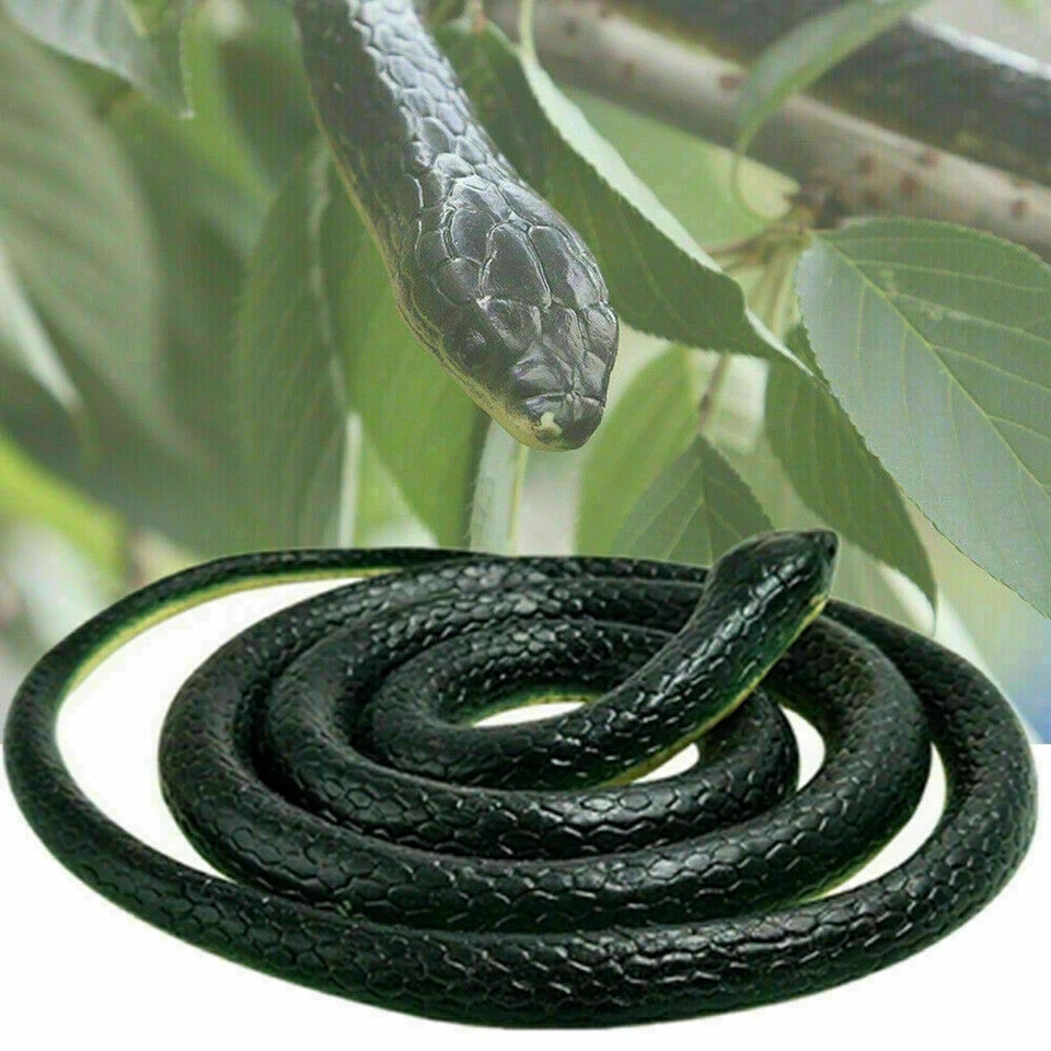 1/2X Realistic Fake Snake 50″ Lifelike Scary Rubber Scare Toy Prank Party Garden