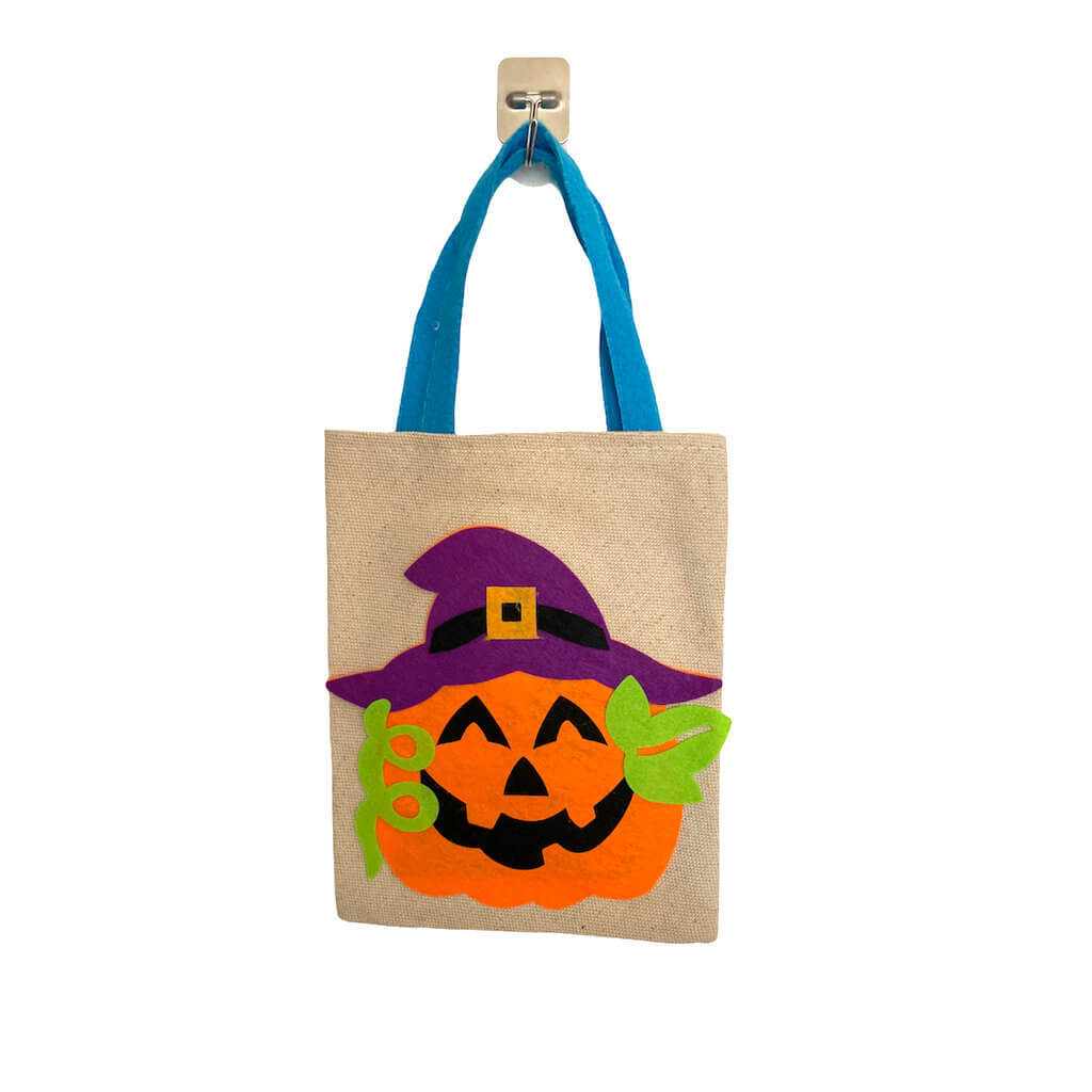 Laughing Pumpkin Hessian Tote Bag – Purple Hat