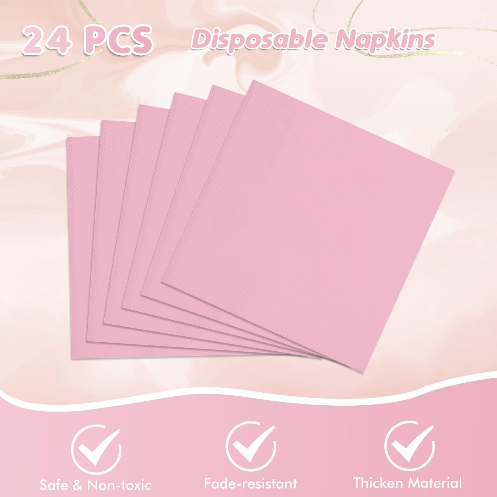 49Pcs Light Pink Birthday Party Decorations 6.5 inches,