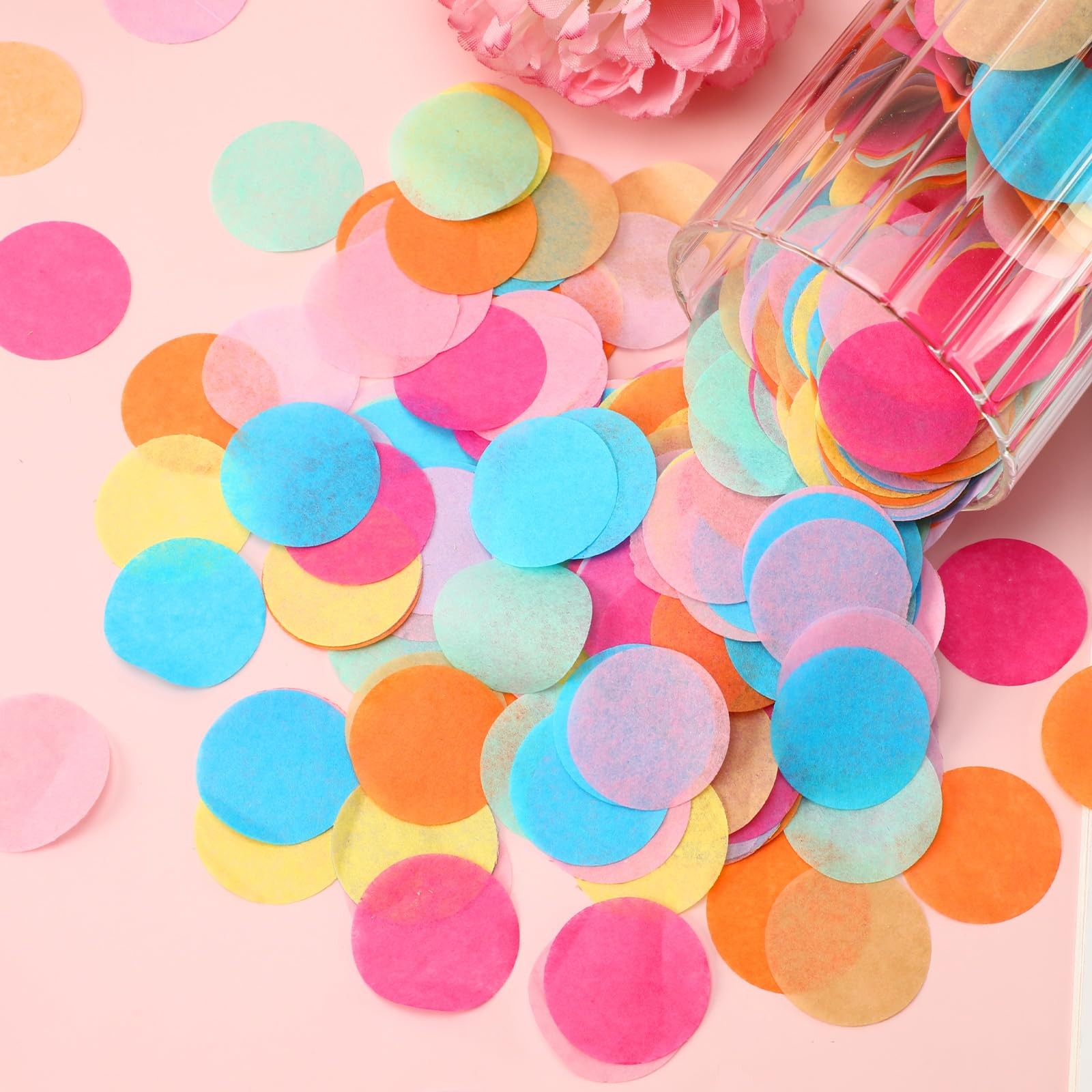 5.4oz Multicolor 1 Inch Round Tissue Paper Confetti Round Confetti Birthday S…