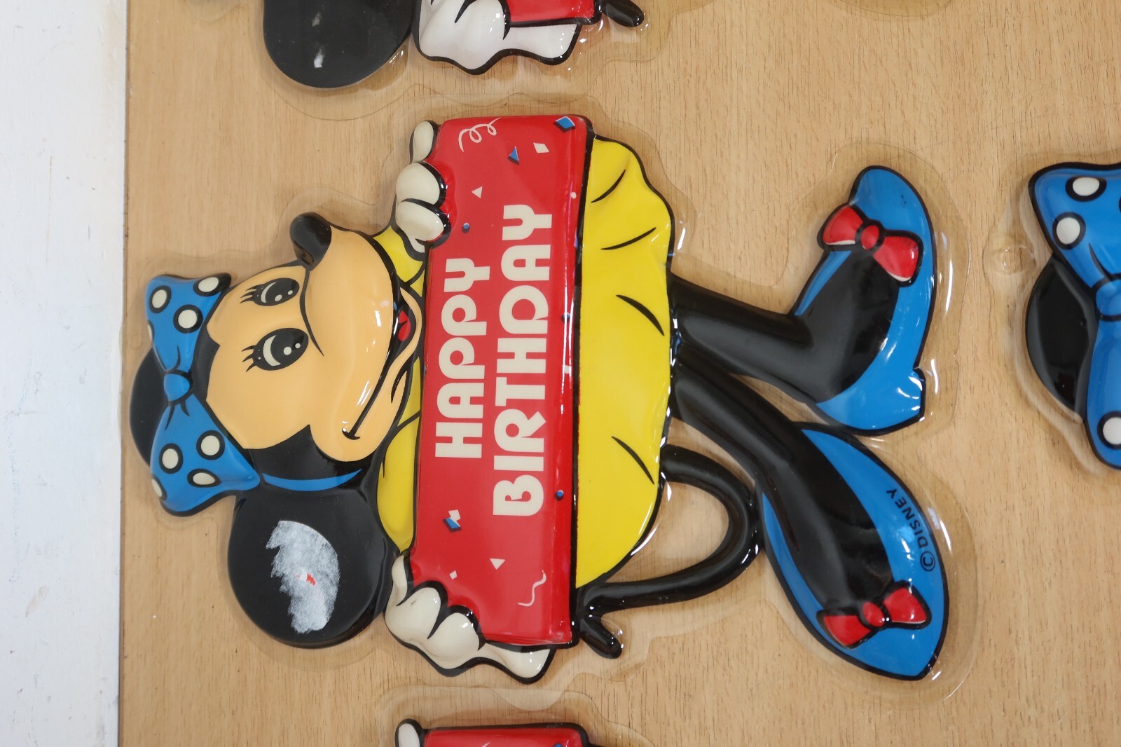 Vintage Disney Minnie Mouse Plastic Happy Birthday Party Wall Decorations 3D x10