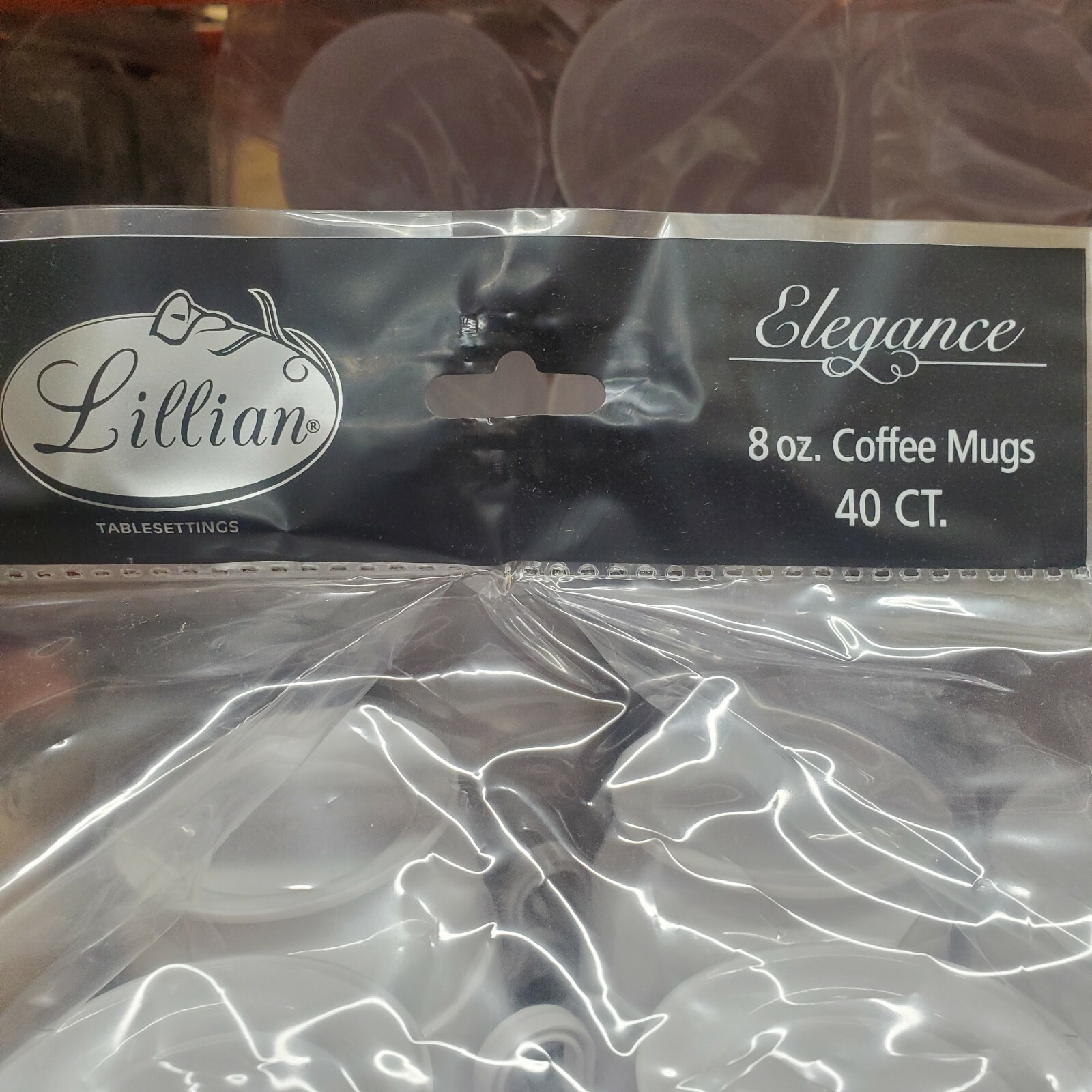 Lillian Tablesettings Elegance Coffee Mug White 8 oz 40Ct