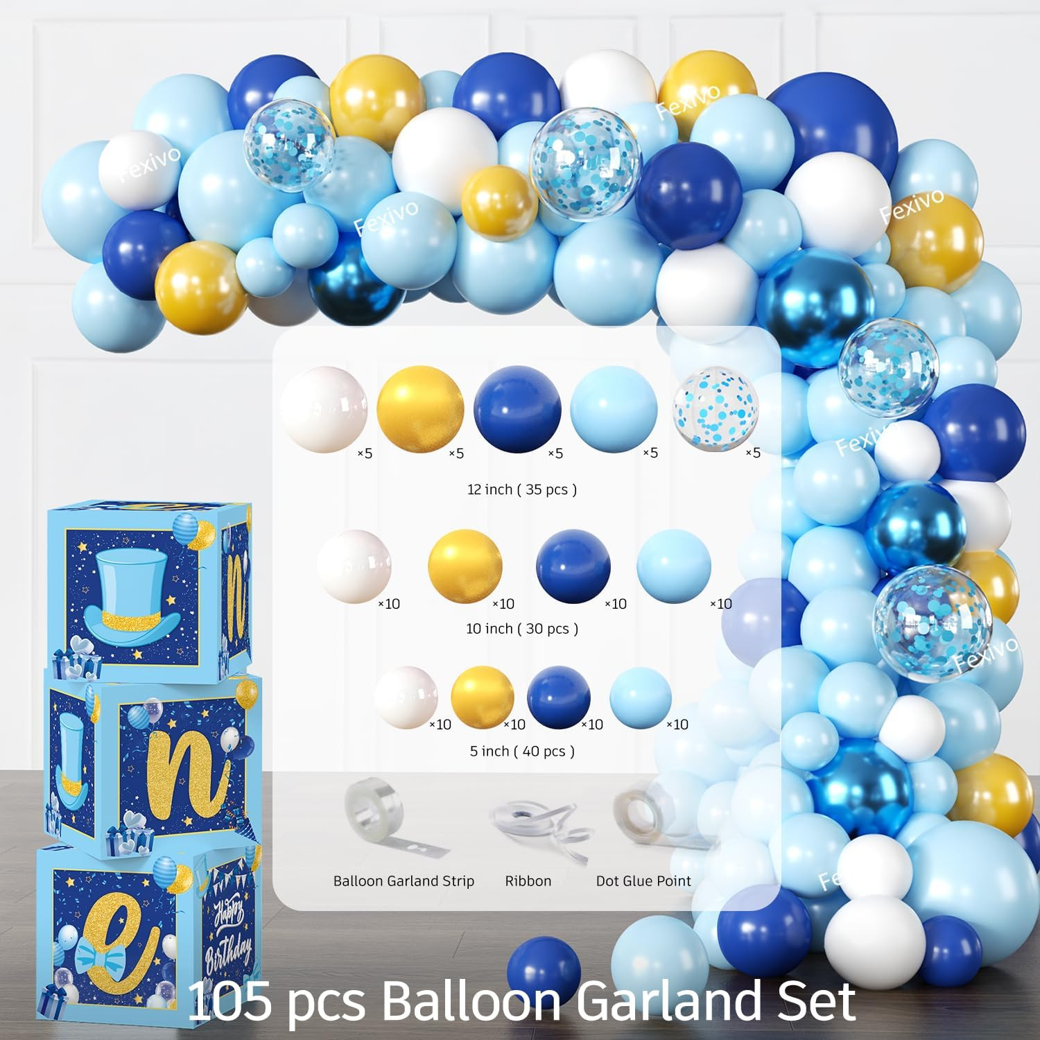 237-Piece Mr Onederful 1st Birthday Party Decoration Set for Boys