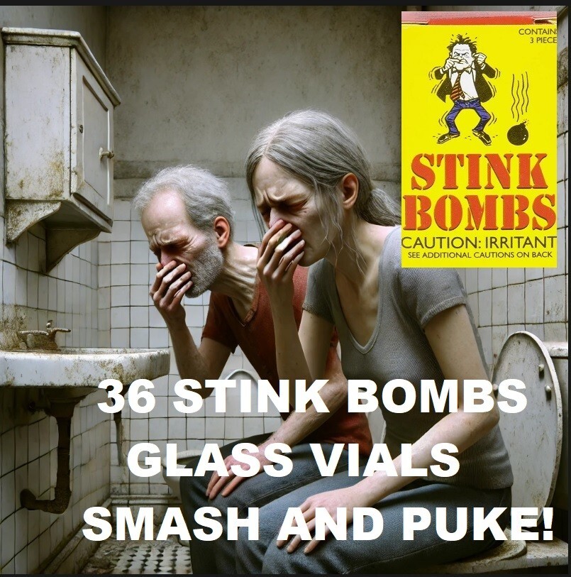 36 FART Bombs – Glass Vials Rotten Eggs Smell Will Make You Puke (1 case of 36)