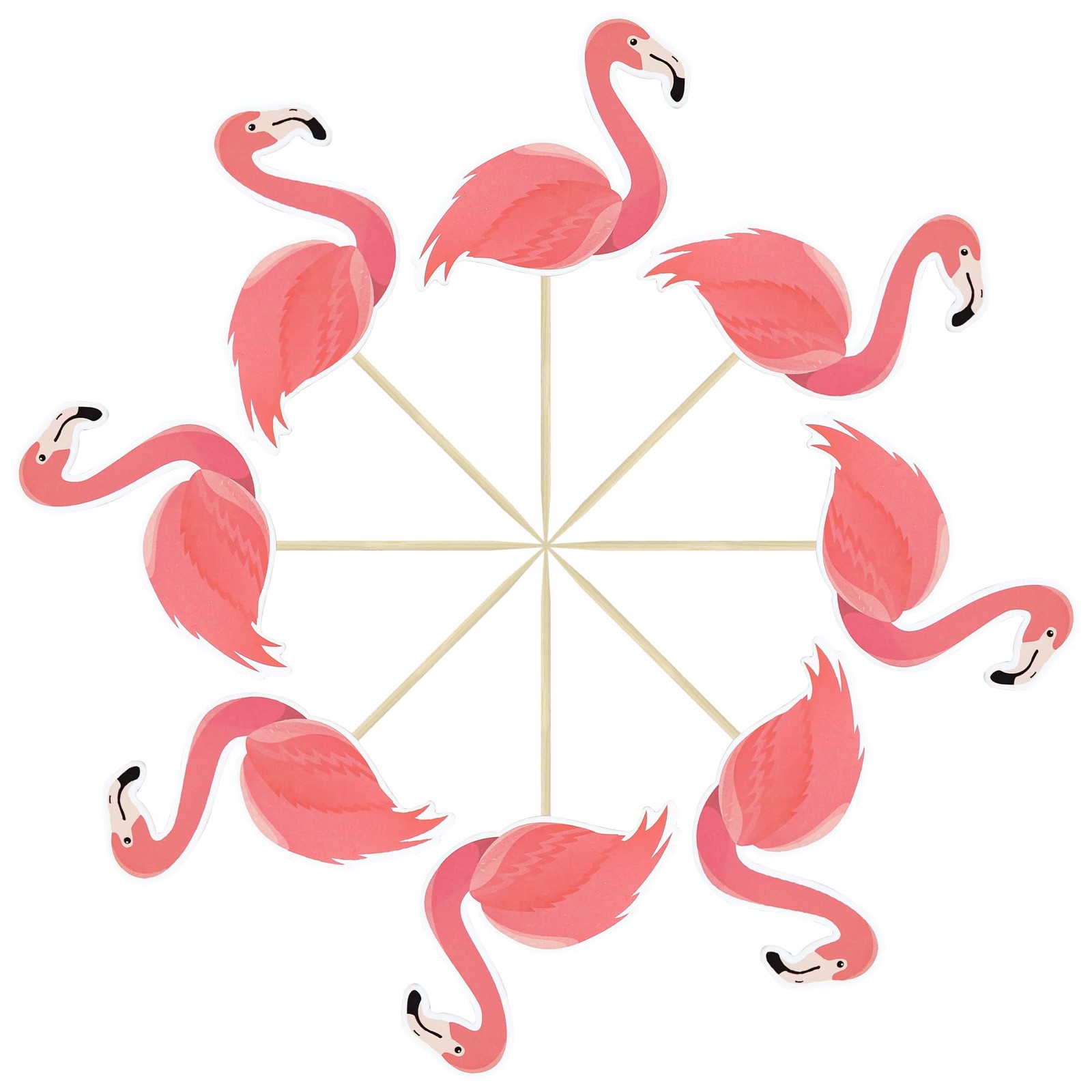 36Pcs Flamingo Cupcake Toppers Summer Tropical Cupcake Toppers Aloha Cake Decora