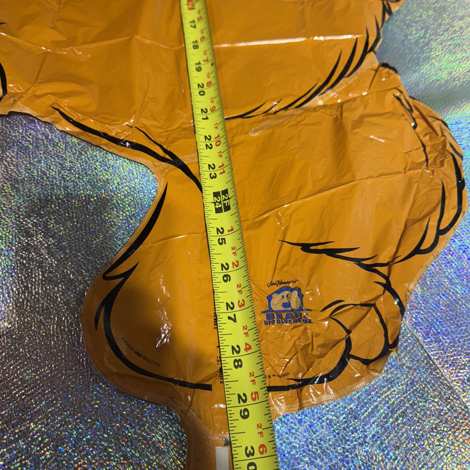 Vintage Disney Jim Henson Bear In The Big Blue House Foil Balloon HUGE 30 X 22