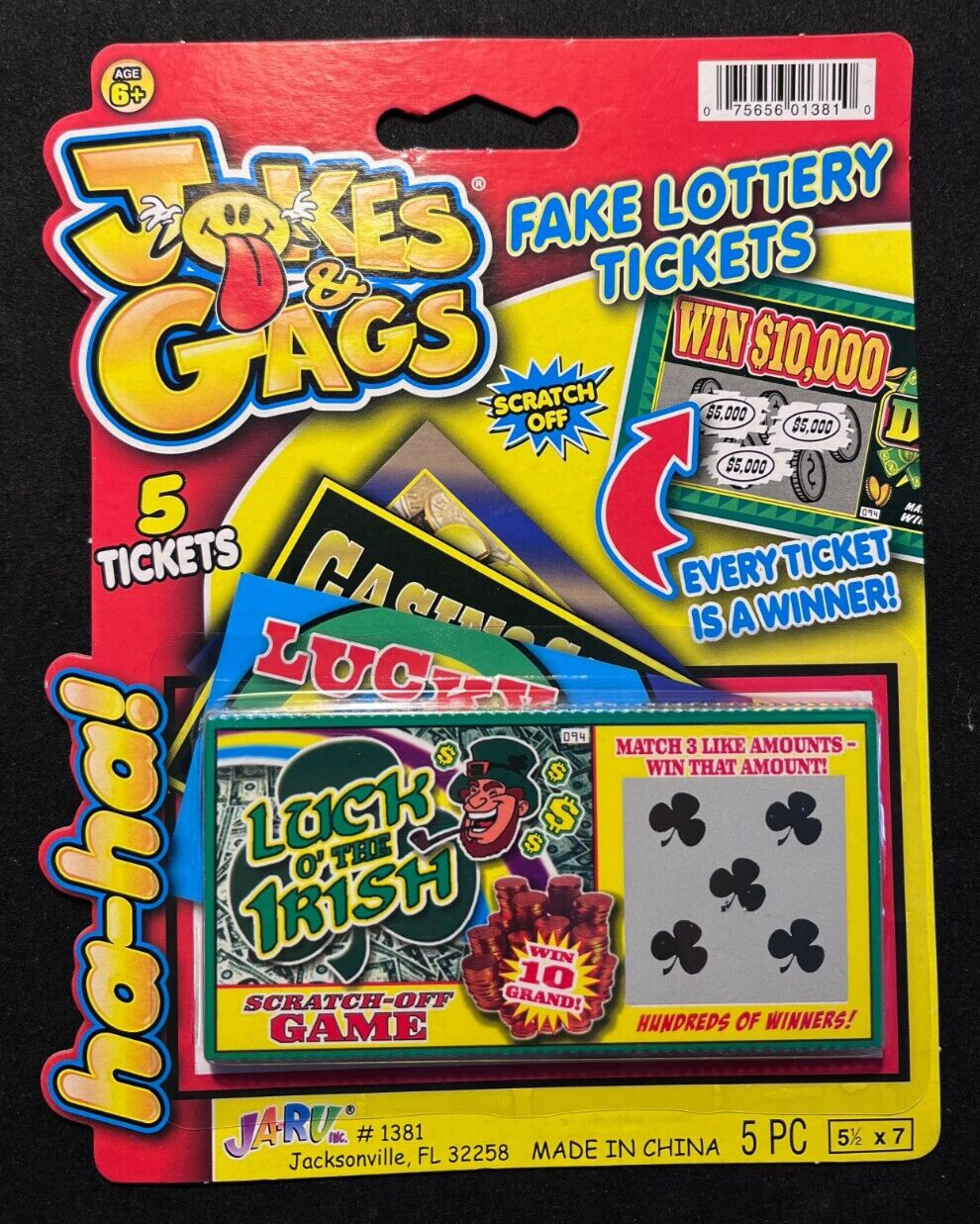 Jokes & Gags – Fake Lottery Tickets – Every Ticket is a Winner! – 5 Tickets