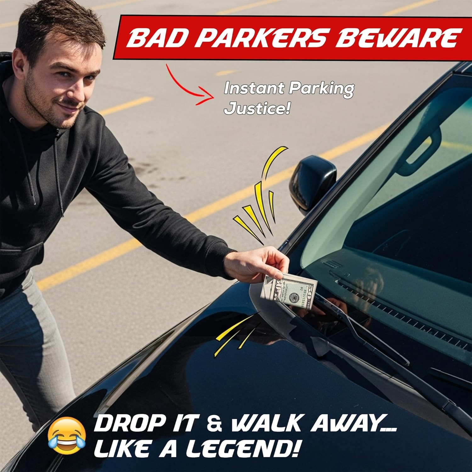 Prank Card for Bad Parking You Park Like an A*shole Realistic $50 Bill Gag Gift