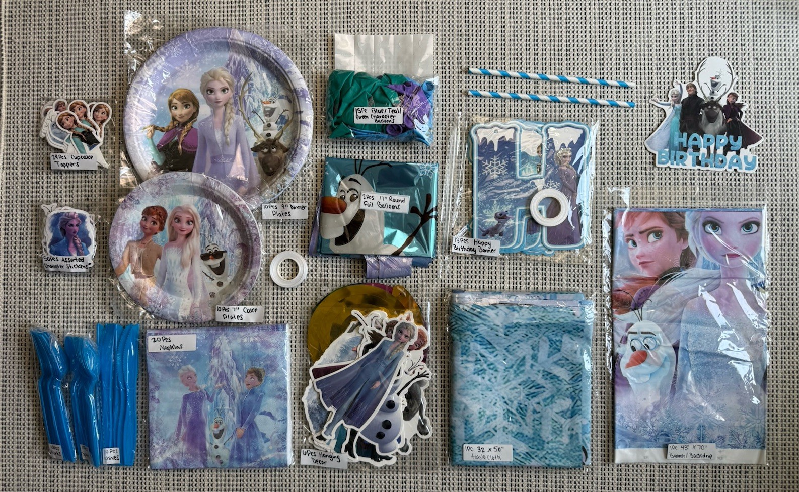 NEW 183Pcs Frozen/Frozen 2 Birthday Party Decor Banner Backdrop Balloons Toppers