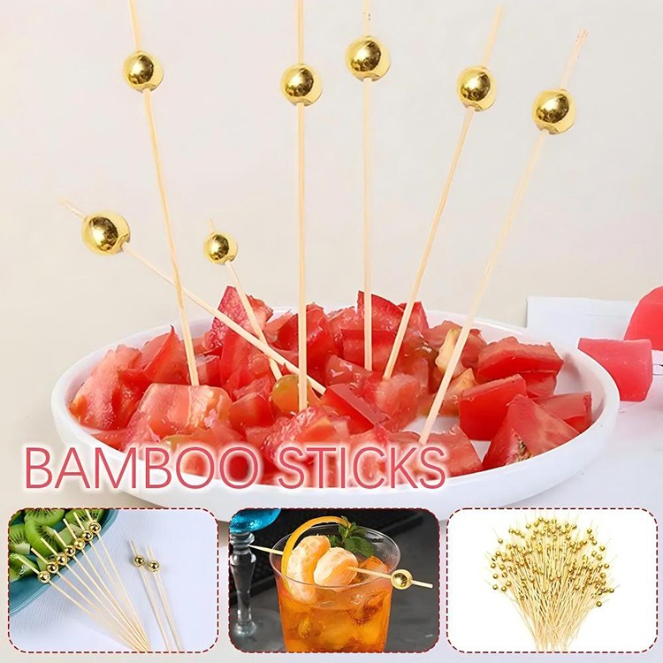 200 Pcs Cocktail Picks 4.7 Inch Toothpicks for Appetizers Bamboo Cocktail Party