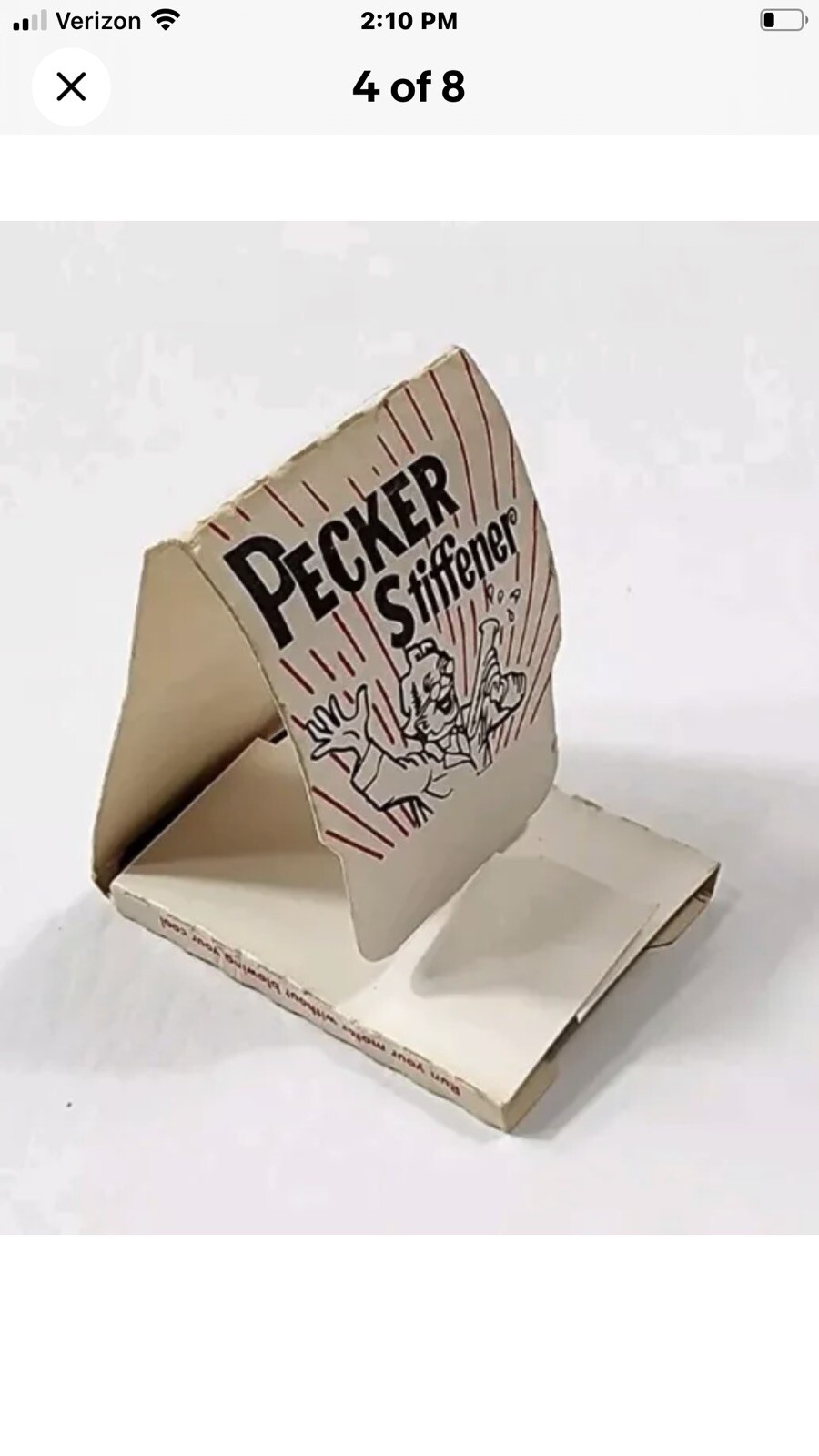 Vintage 1960’s Joke Gag Cover Pecker Stiffener Noveltone Adult Party Novelty