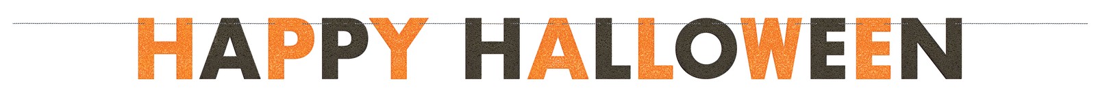 Happy Halloween Banner Party Decoration Glitter Bunting Orange Black Garland