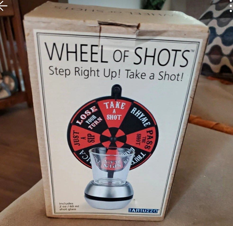 Barbuzzo Wheel of Shots Party Drinking Game Spinner
