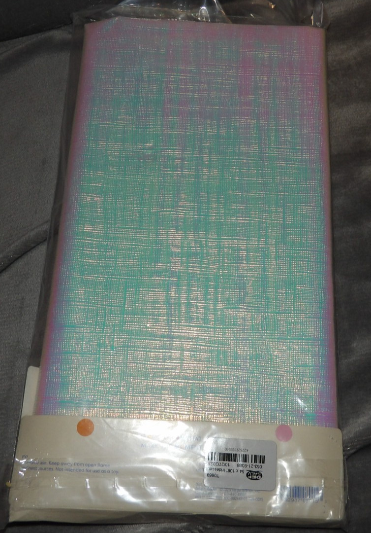 Spritz Iridescent Table Cover 52 in x 108 in 1 Count NIP