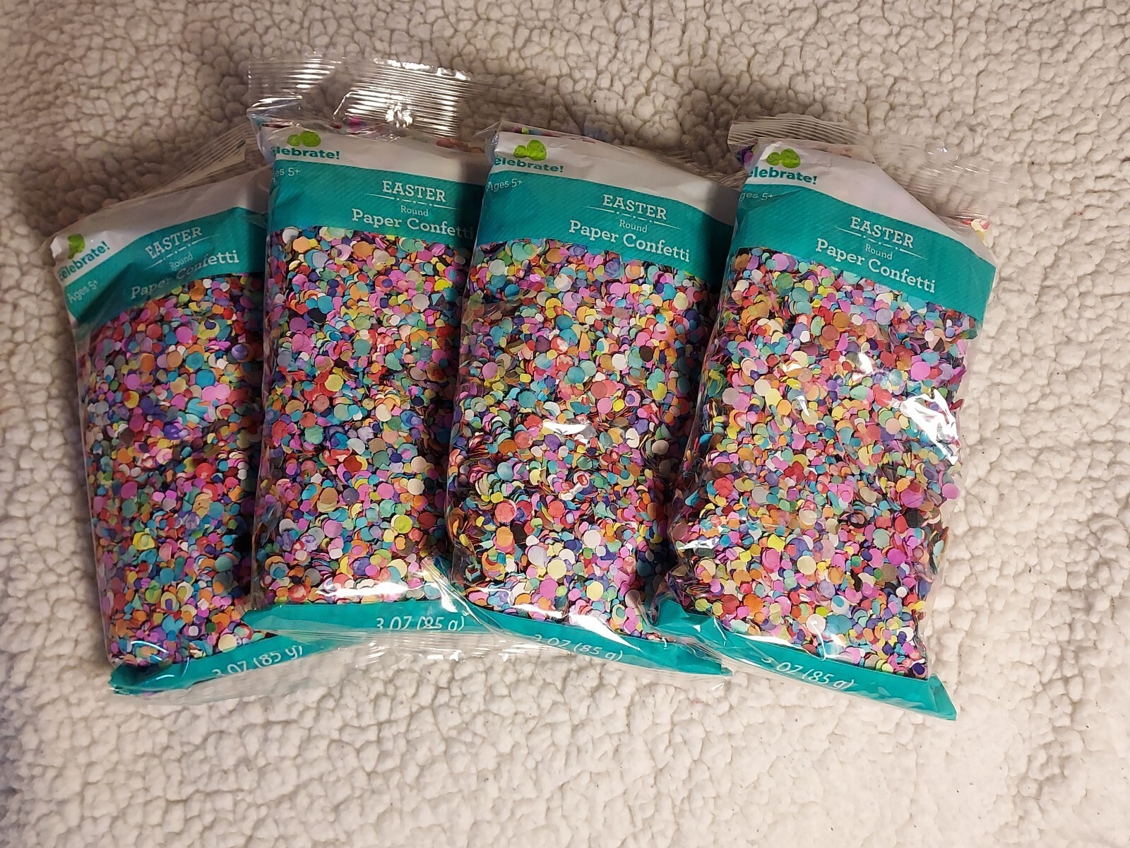 Colorful Paper Confetti – Party, Easter, Shower, Birthday, All Occasion 4 pkgs