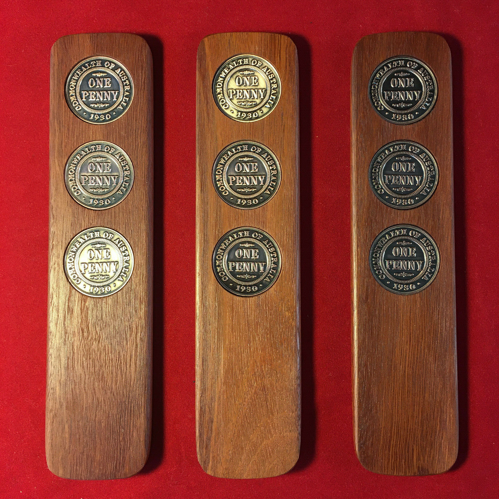 1930 Birthday Gift Present Hardwood Two-Up Game set 1930 Australian penny two up