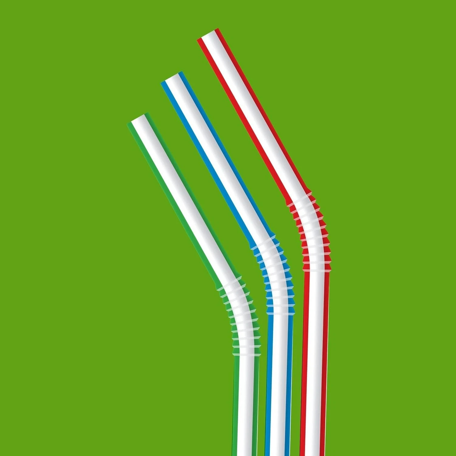 Amazon Basics Disposable Striped Plastic Flex Straws, 7.5″ Long, Assorted Colors