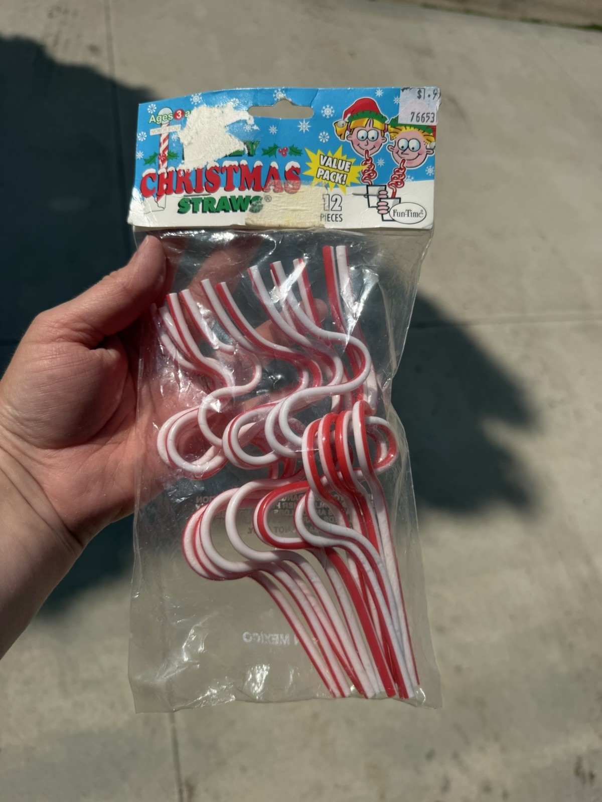 Vintage 2001 KRAZY STRAW Crazy Straws Christmas Swirl 12pk New Fun Time
