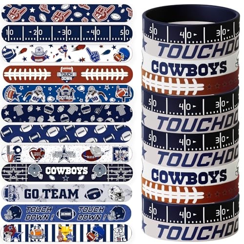 48PCS Cowboys Football Party Favors, 24PCS Dallas Soccer Silicone Stretch