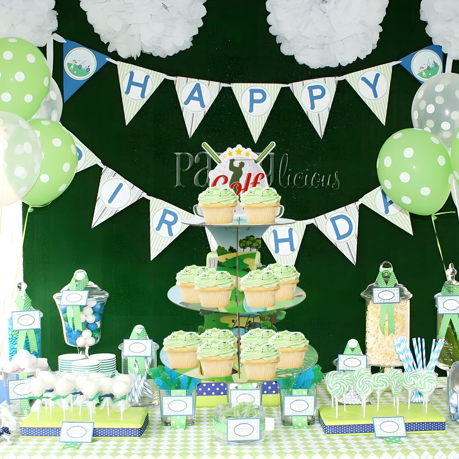 Golf Birthday Party Decorations – Golf Themed Cupcake Stand Golf Party Suppli…