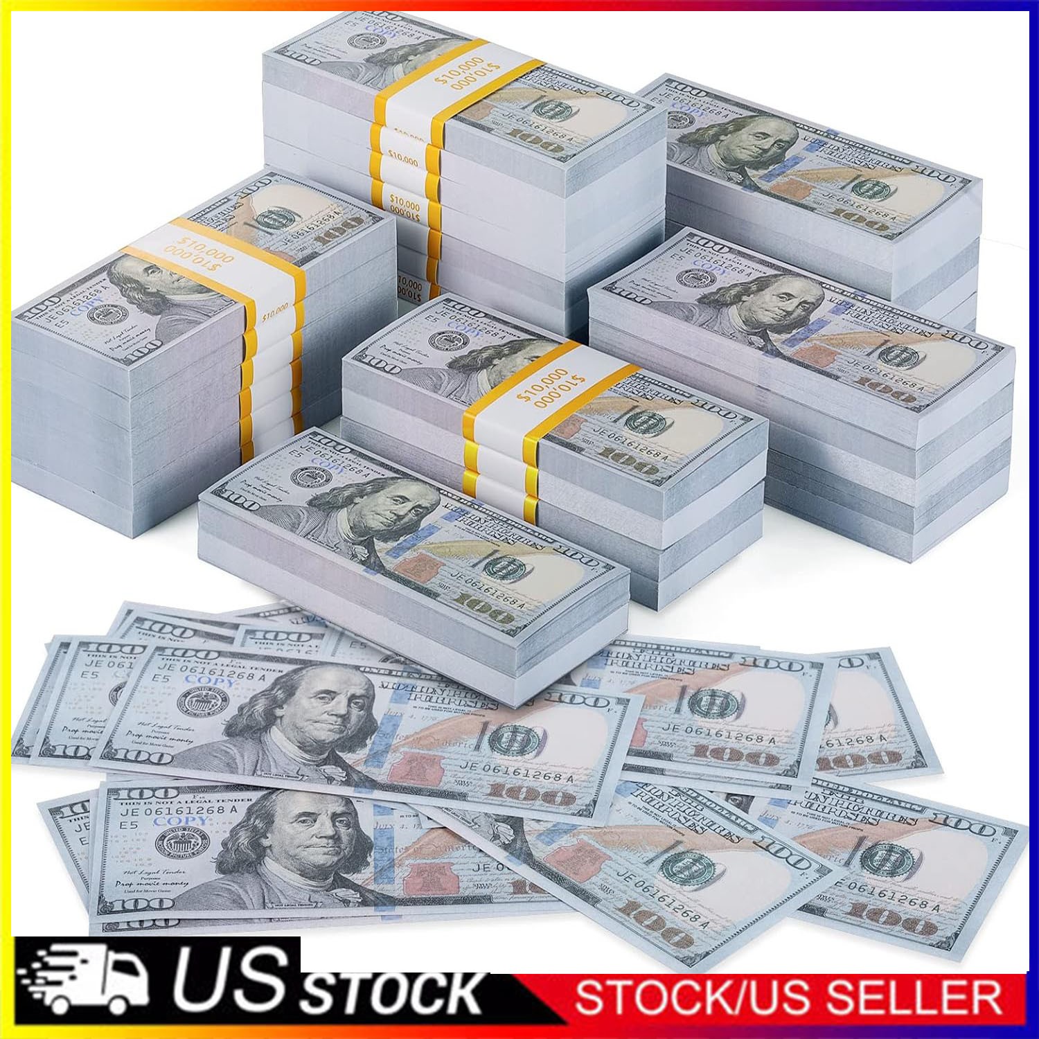 100Pc Prop Fake Looks Real Best Toys Money For Pretend Play Music Birthday Party