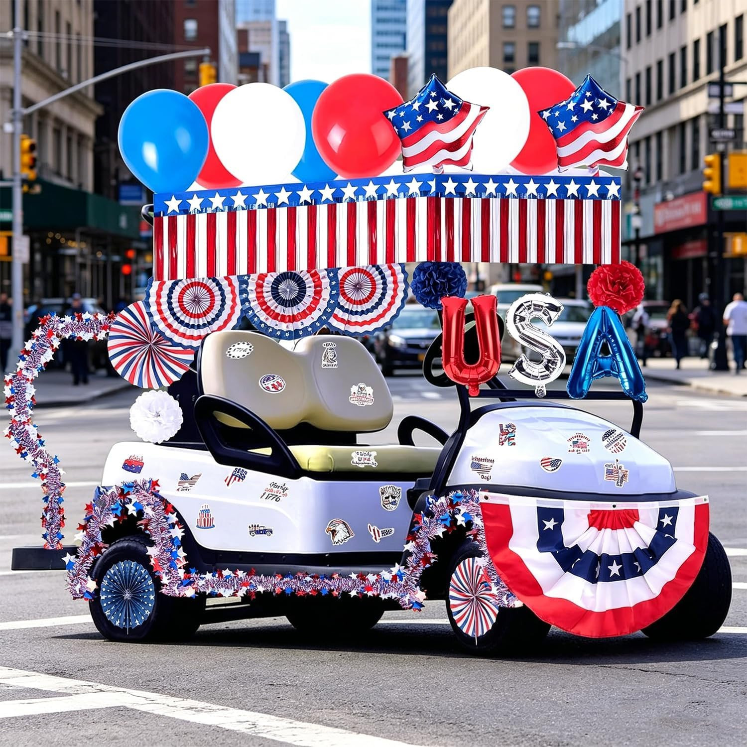 106 Pcs Golf Cart Decorations Kit, 4Th of July Patriotic Parade Car Decoration