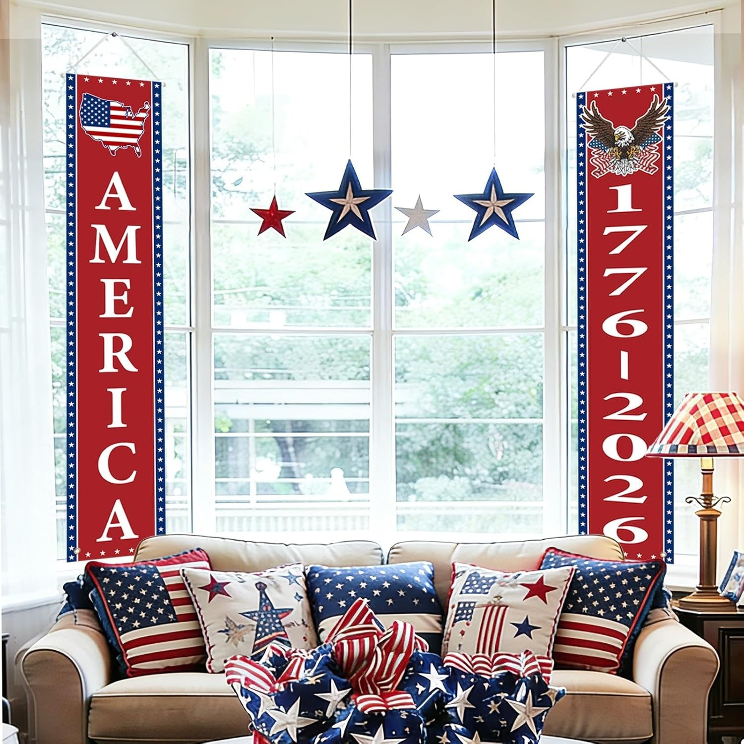 All-Occasion Patriotic Hanging Banners – 250th Anniversary for Indoor & Outdoor