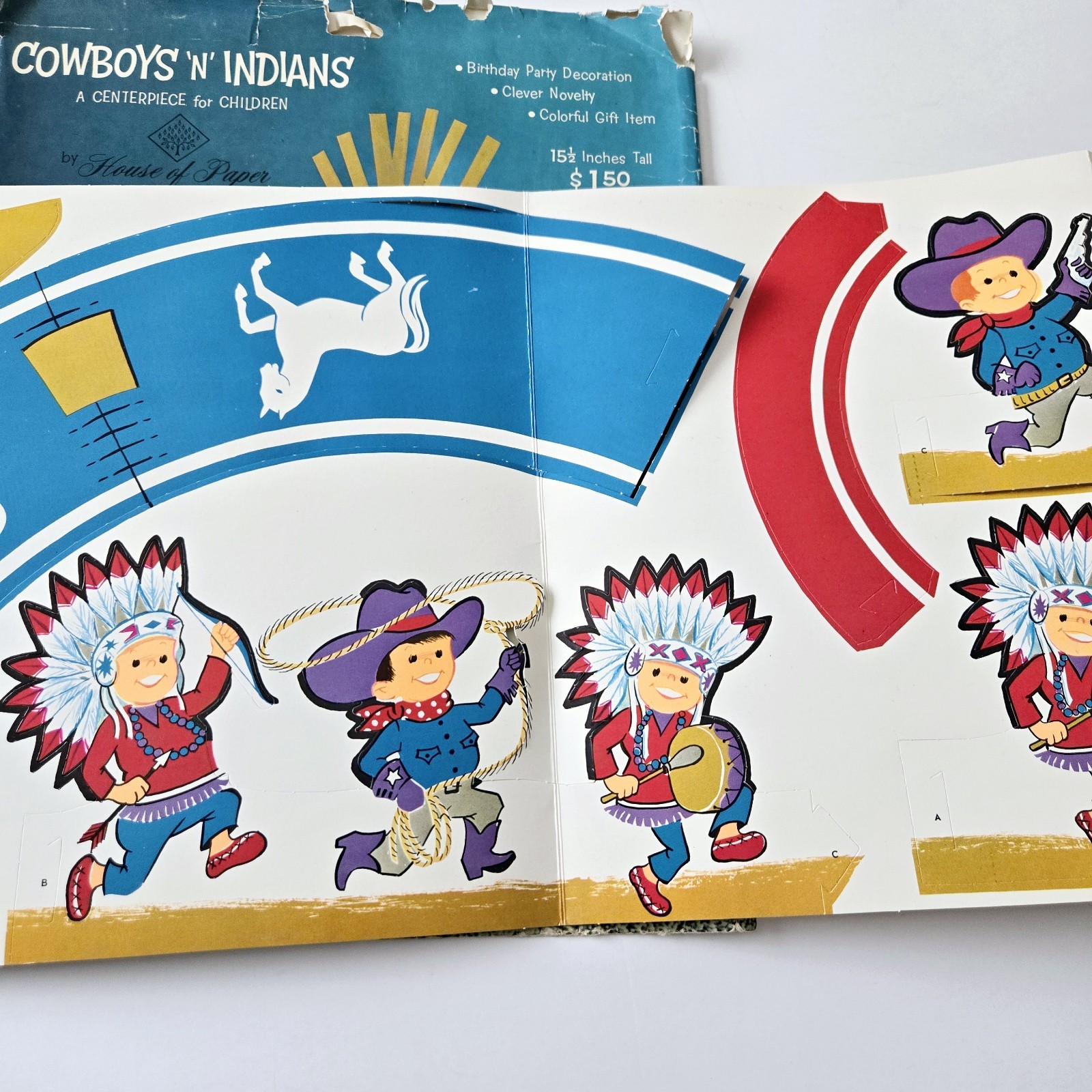 Vintage Cowboys ‘n’ Indians Centerpiece for Children’s Birthday Party