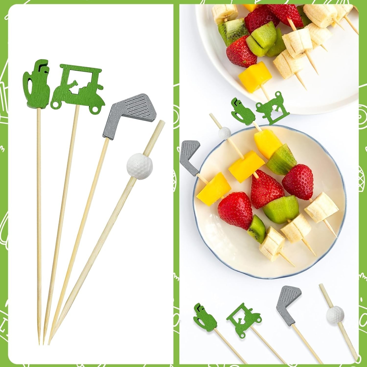 200Pcs Golf Cocktail Picks,4.7 Inch Golf Theme Decorative End Cocktail Skewer…