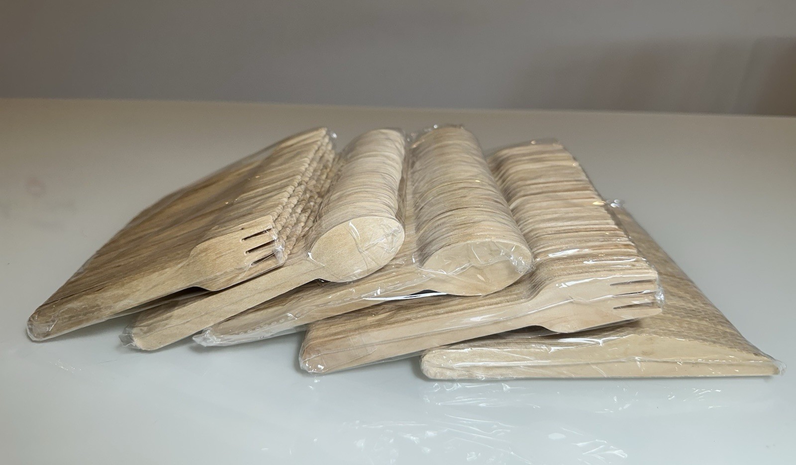 Wooden Disposable Cutlery Set 500 Pcs Total 200 Forks 200 Spoons 100 Knives