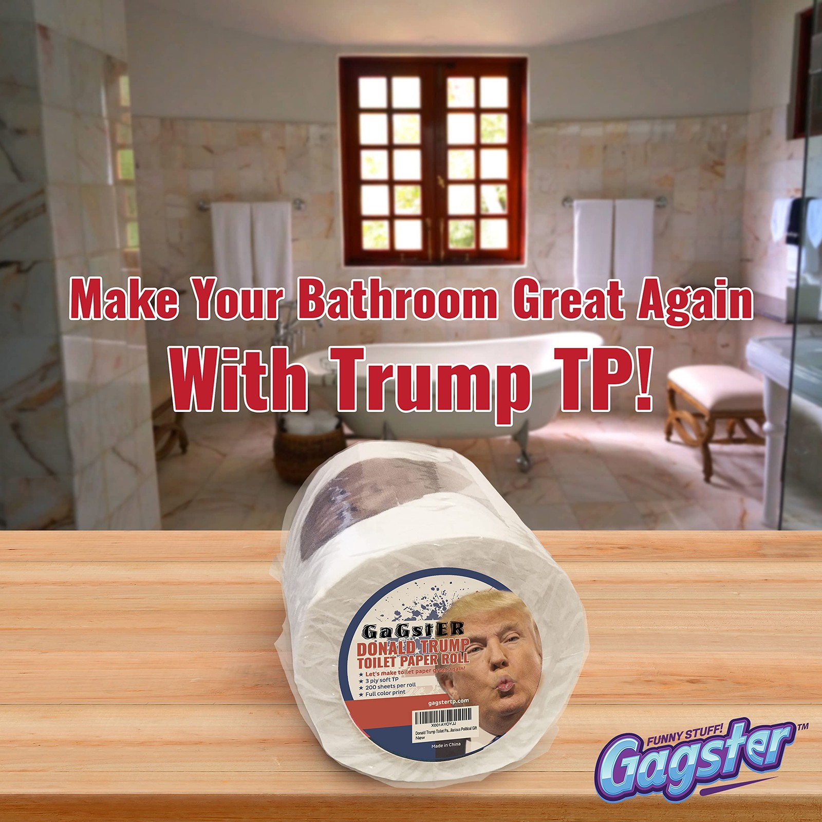 Trump Political Toilet Paper Roll by Gagster 1 Count (Pack of 1), Pout