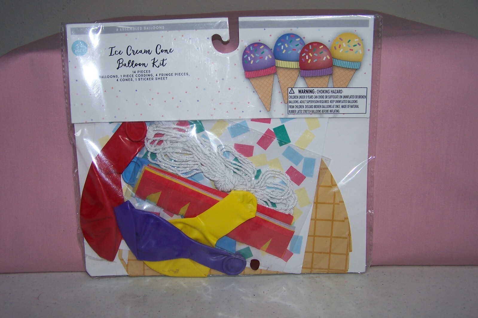 Ice Cream Cone Kids Party Balloon Kit 14 Pieces NEW in Pack