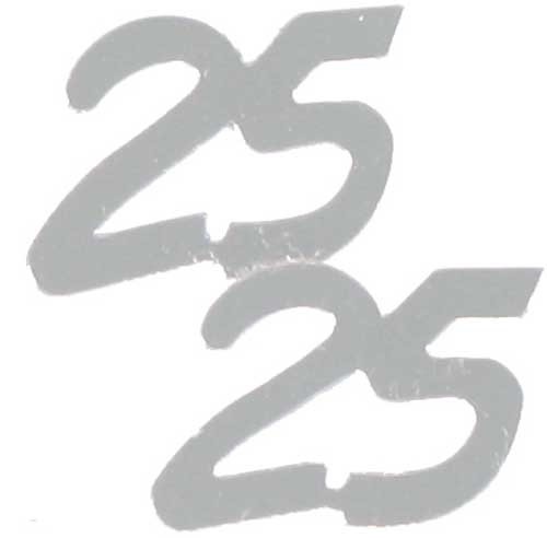 Confetti Number 25 Silver 14 Grams bag Tabletop Confetti FREE SHIPPING