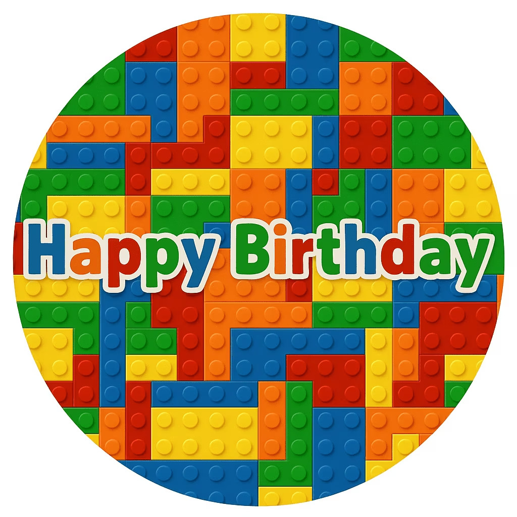 15 Count Building Block Bricks Edible Topper Image Cupcake Cookie Pre Cut- 2″