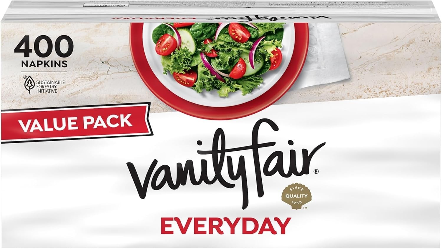 Vanity Fair Everyday Paper Napkins, 400 Count, Disposable Napkins Made Soft A…