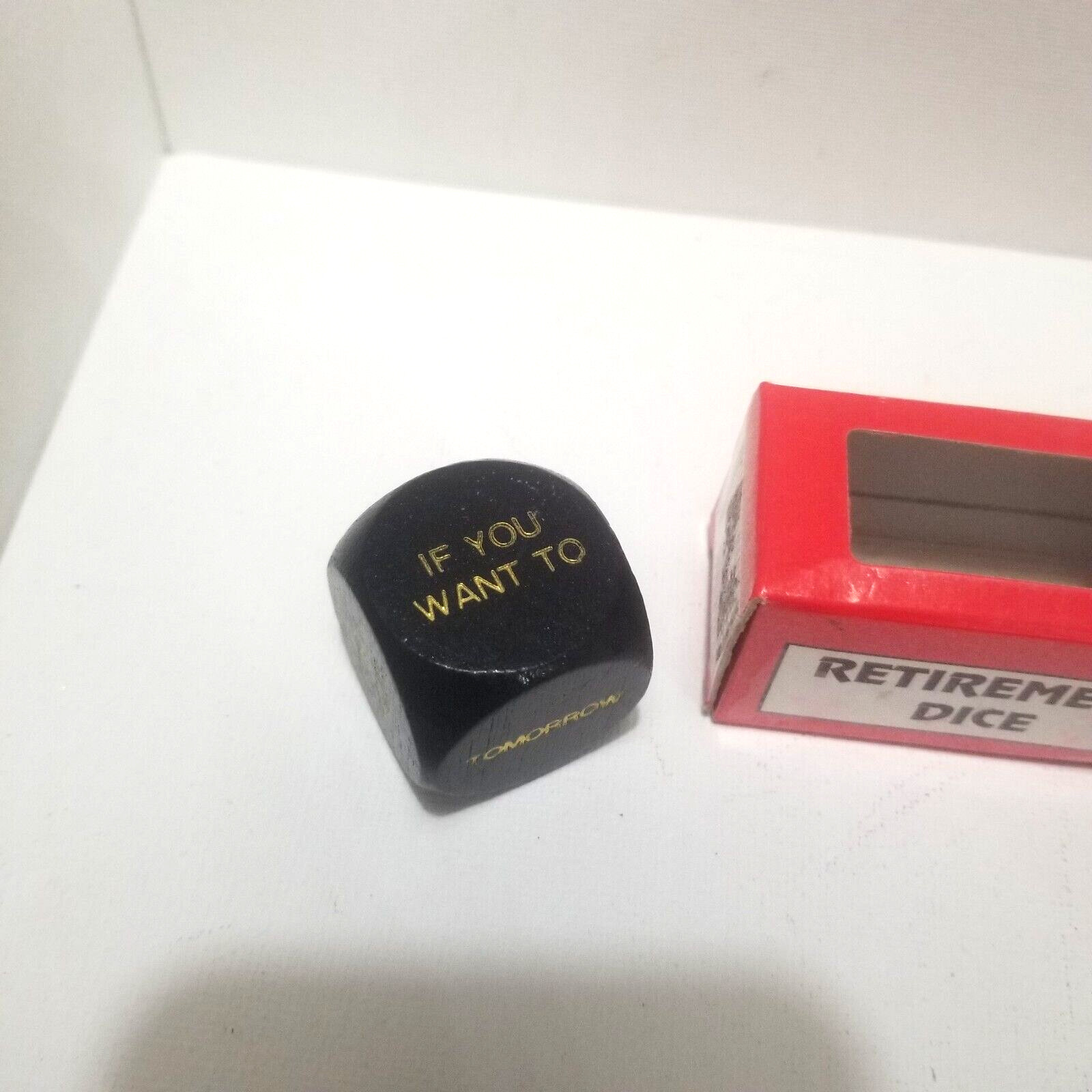 Retirement Dice – Forum Novelties Wooden Gag Gift – Item #51516 – Vintage 1994