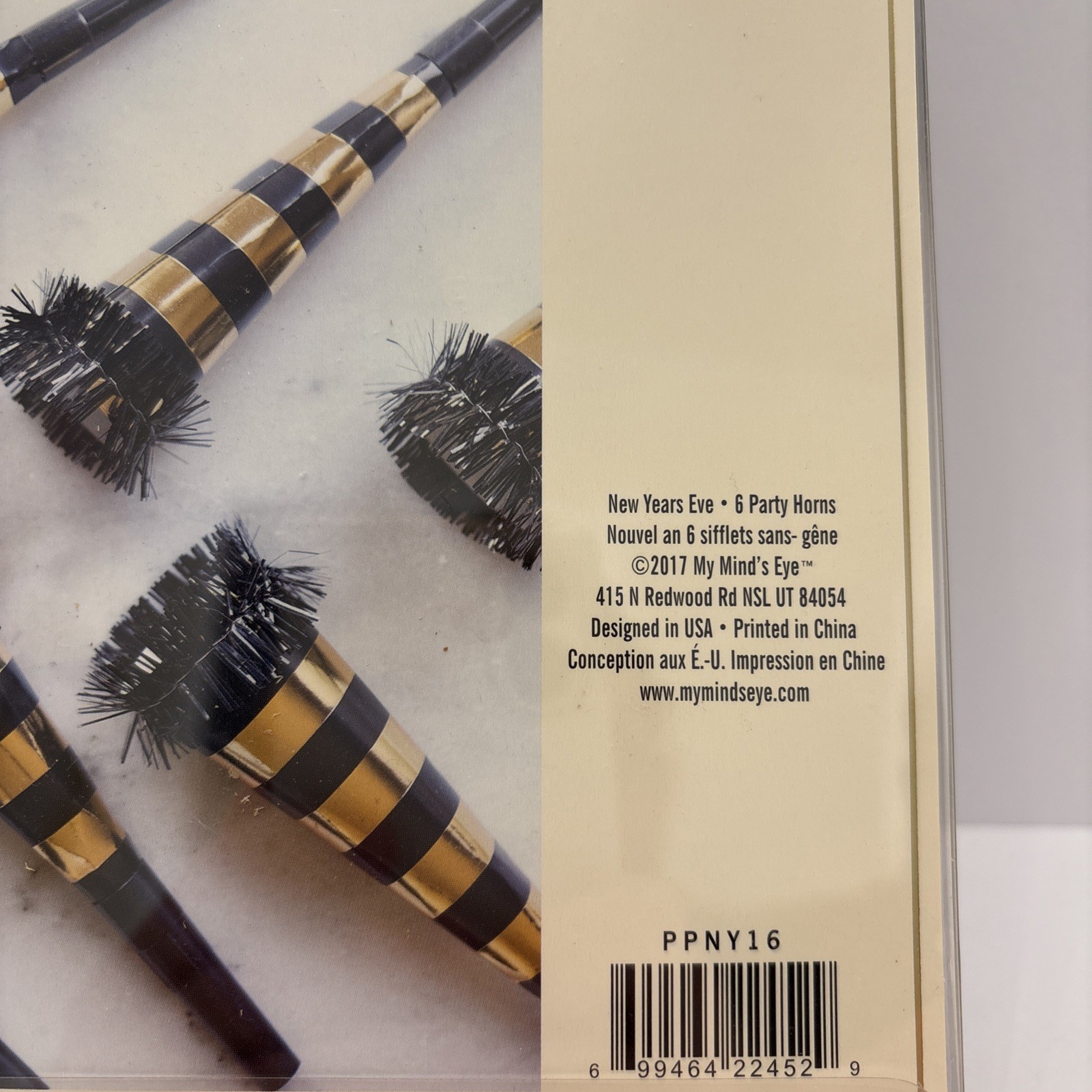 Paper Destiny My Mind’s Eye New Year’s Eve Party Horns Set of 6 New Gold