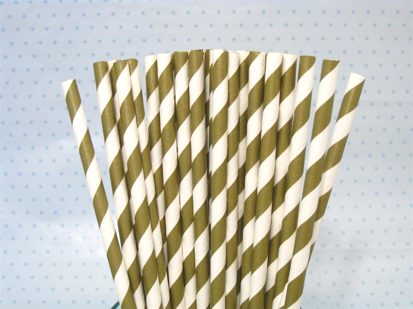 25 Gold Silver Paper Retro Vintage Party Drinking Straws Birthday Wedding