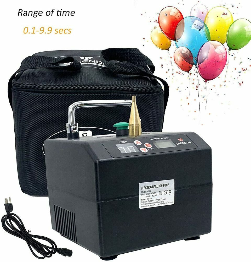 120W Electric Balloon Pump Inflator Digital Timer Air Blower Machine For Party