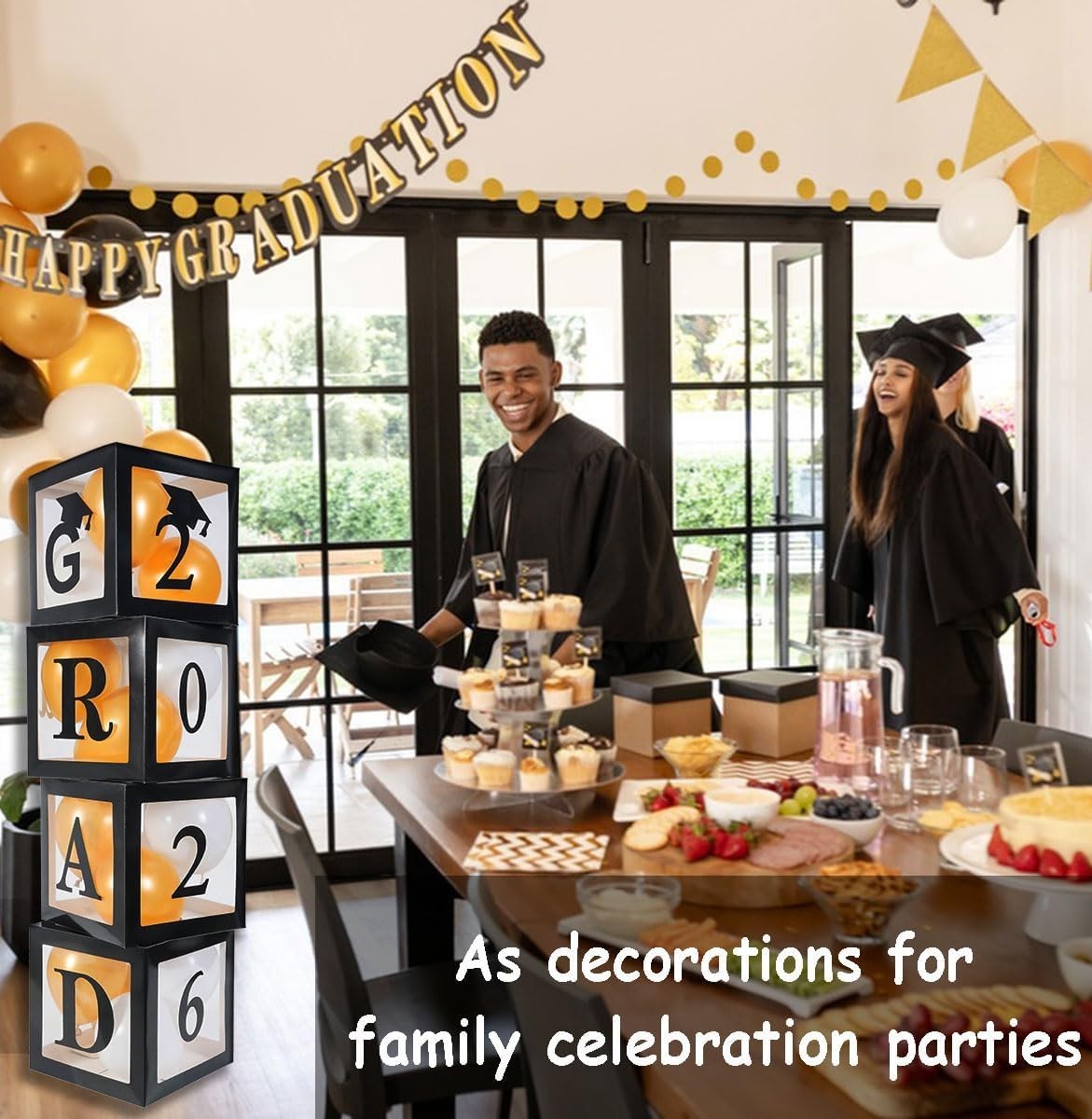 Graduation Decorations Set of 4 Boxes Balloons Letters for Class of 2026 Cele…