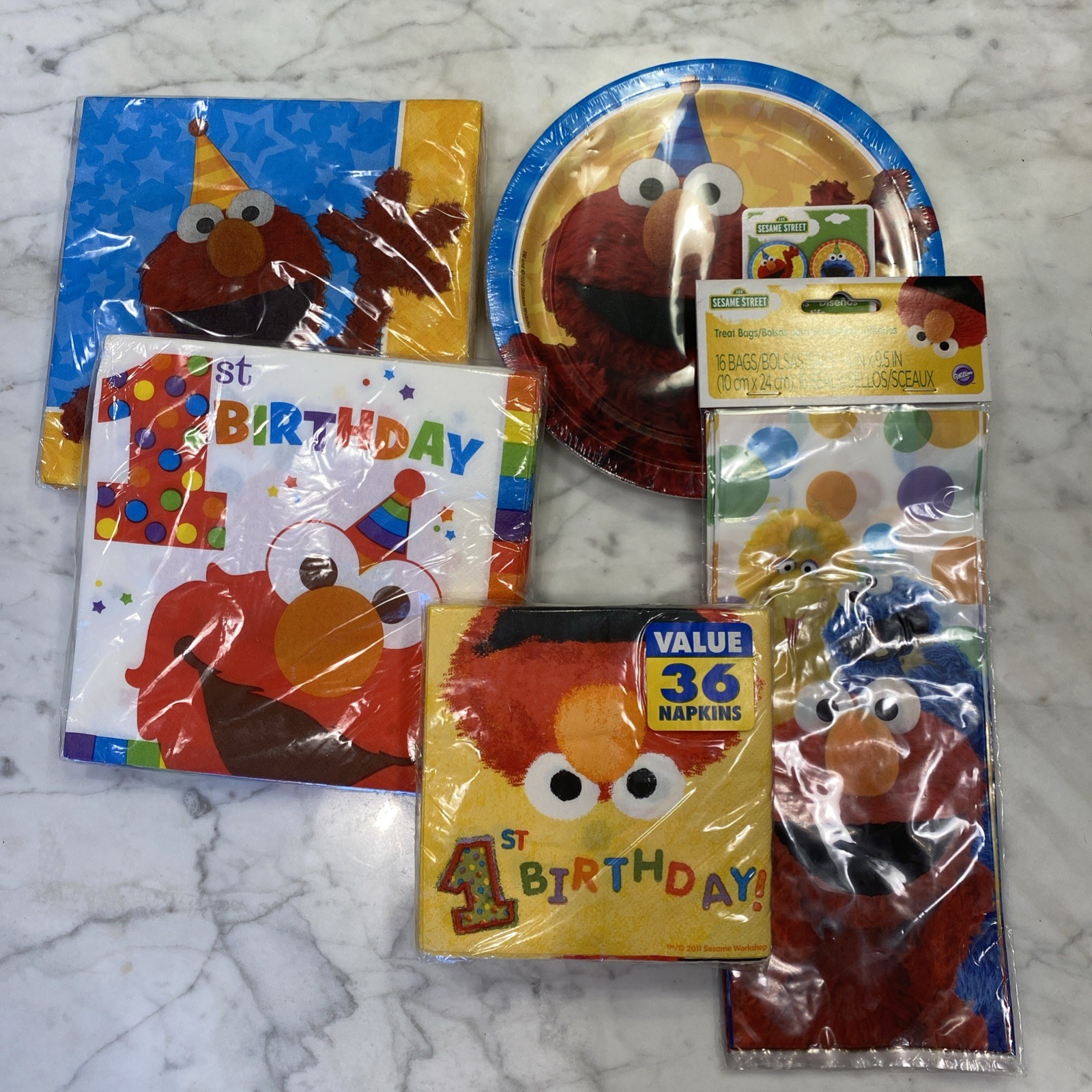 Elmo 1st Birthday Party Supplies Sesame Street Plates Napkins Assorted Lot