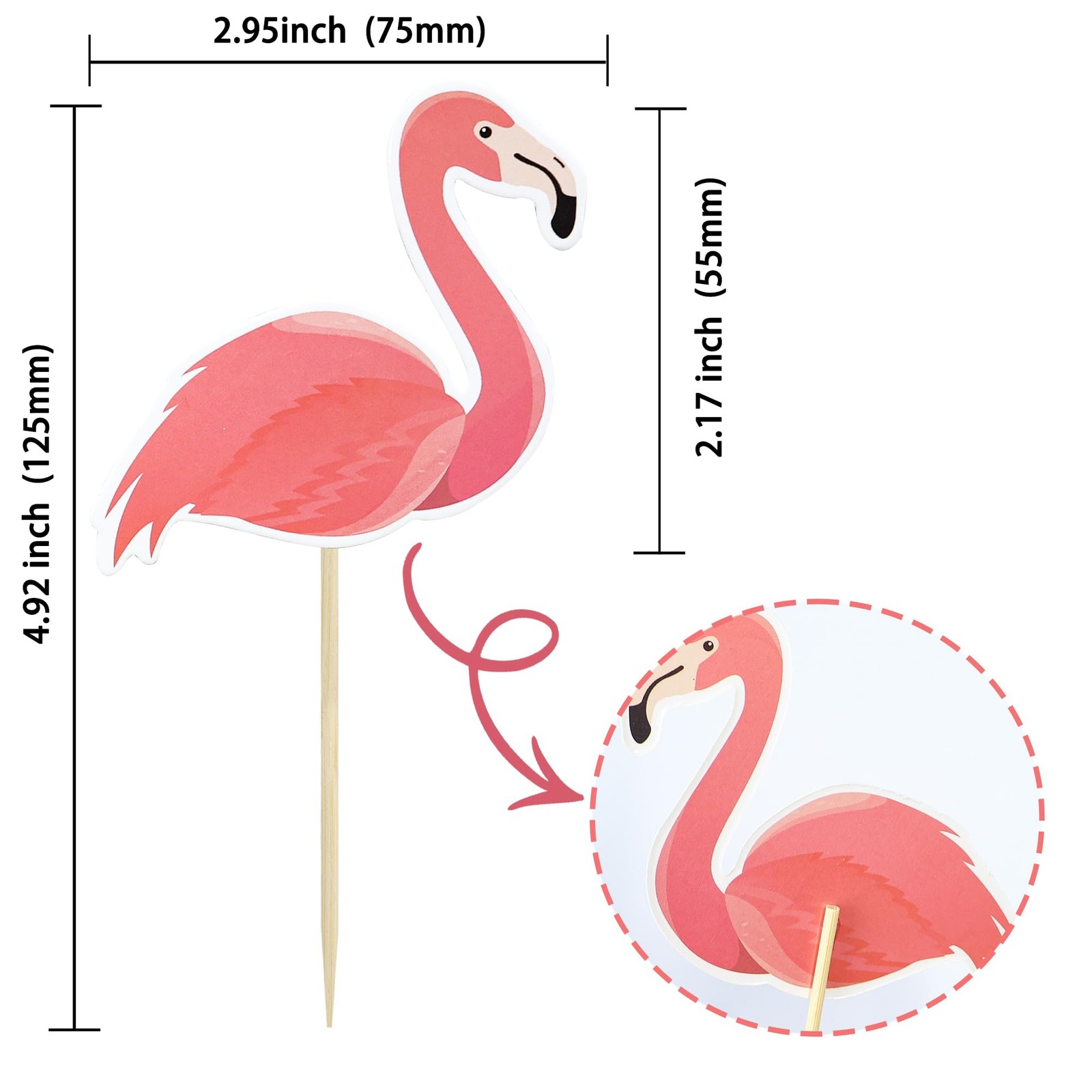 36Pcs Flamingo Cupcake Toppers Summer Tropical Cupcake Toppers Aloha Cake Decora