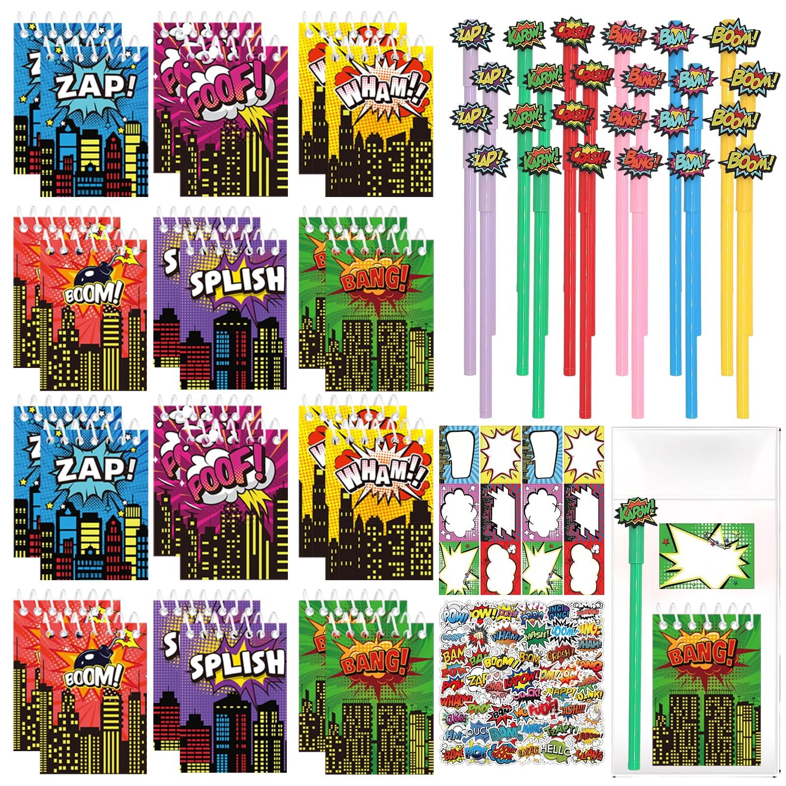 Apz 196 Pcs Hero Party Supplies Favors Include 24 Pack Spiral Notepads