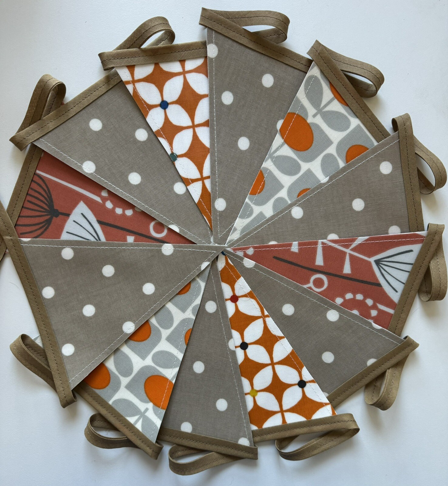 Handmade Oilcloth Bunting – Garden/Home Contemporary – 3 Meters Double Sided