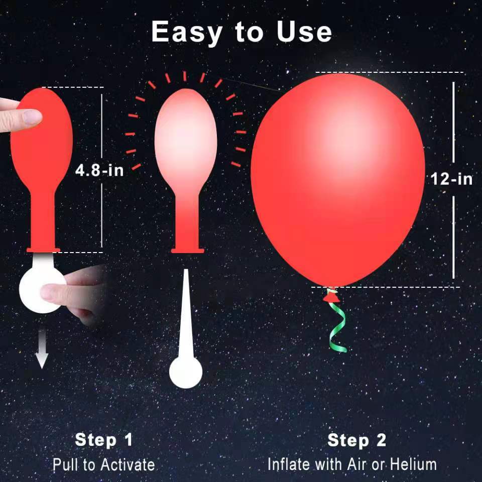 50 Pack Neon LED Balloons – Light Up Balloon PERFECT PARTY Decoration Wedding