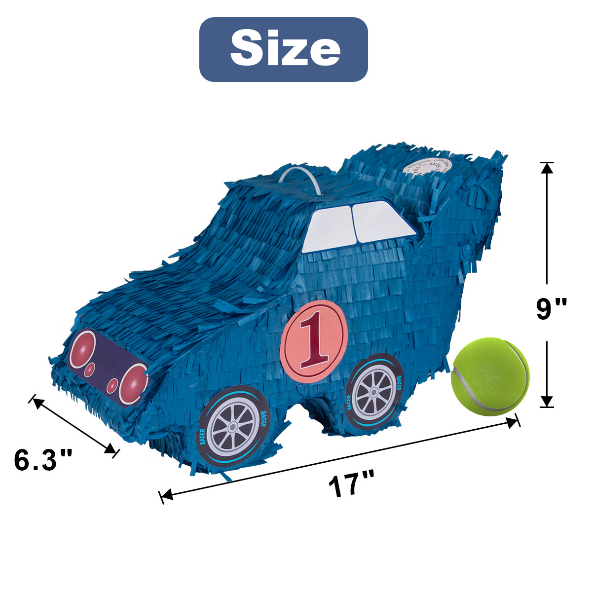 Blue Car Pinatas Mexican Pinatas with Hanging Loop Kids Birthday Party Supplies