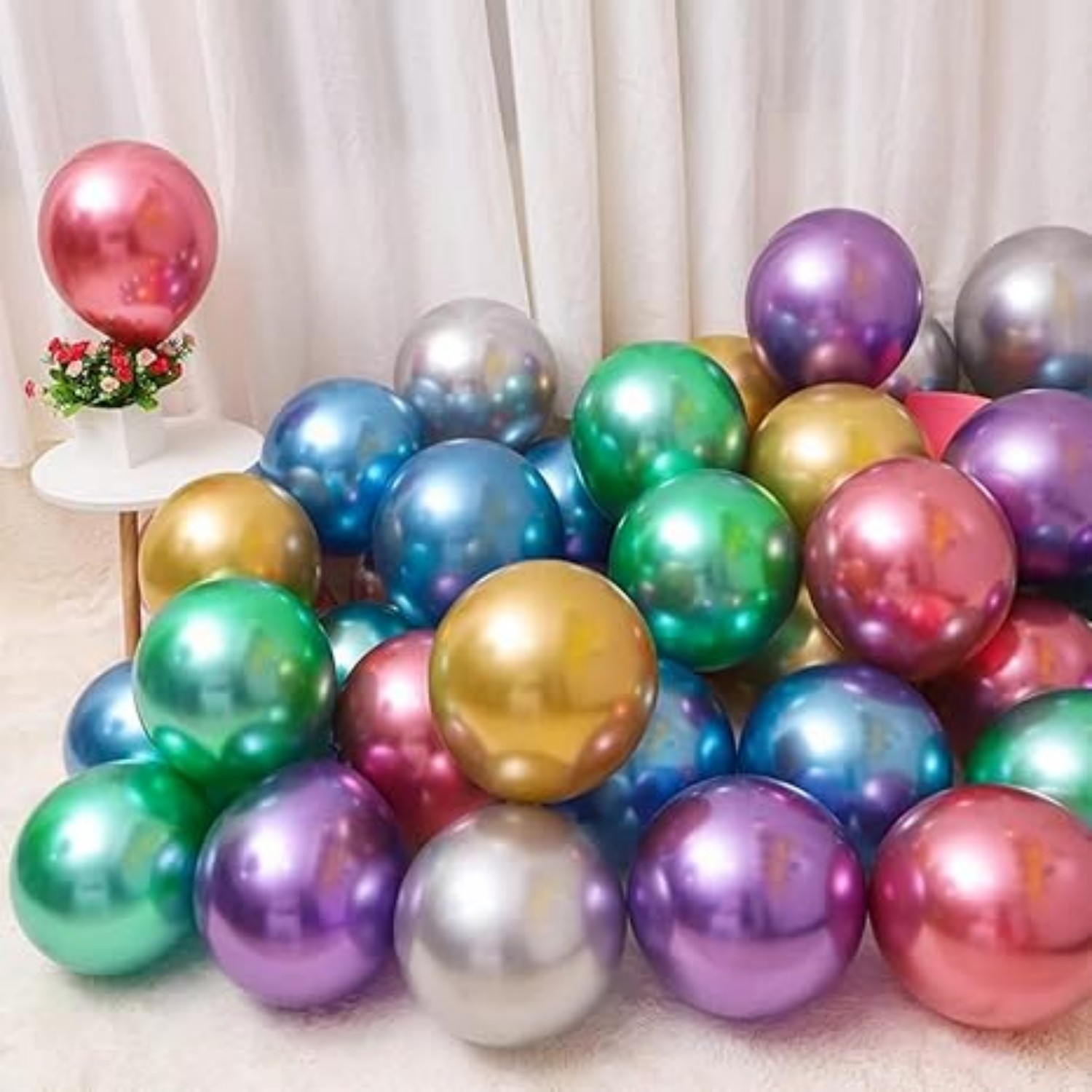 50pcs Rainbow Latex Balloons 12″ Party Balloons, Birthday Balloons Decorations