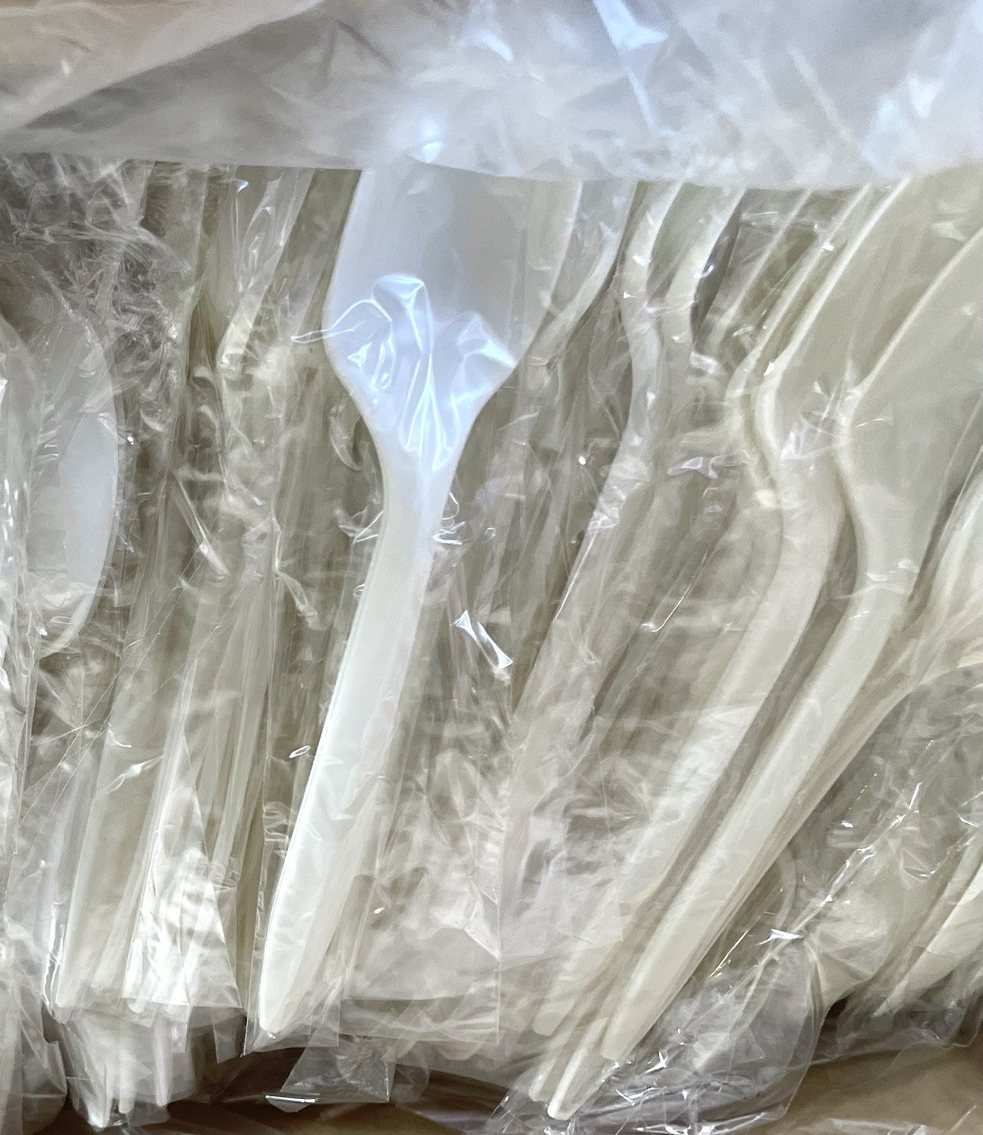 1000 Individually Wrapped Plastic Spoons Disposable Medium Weight Durable WHITE