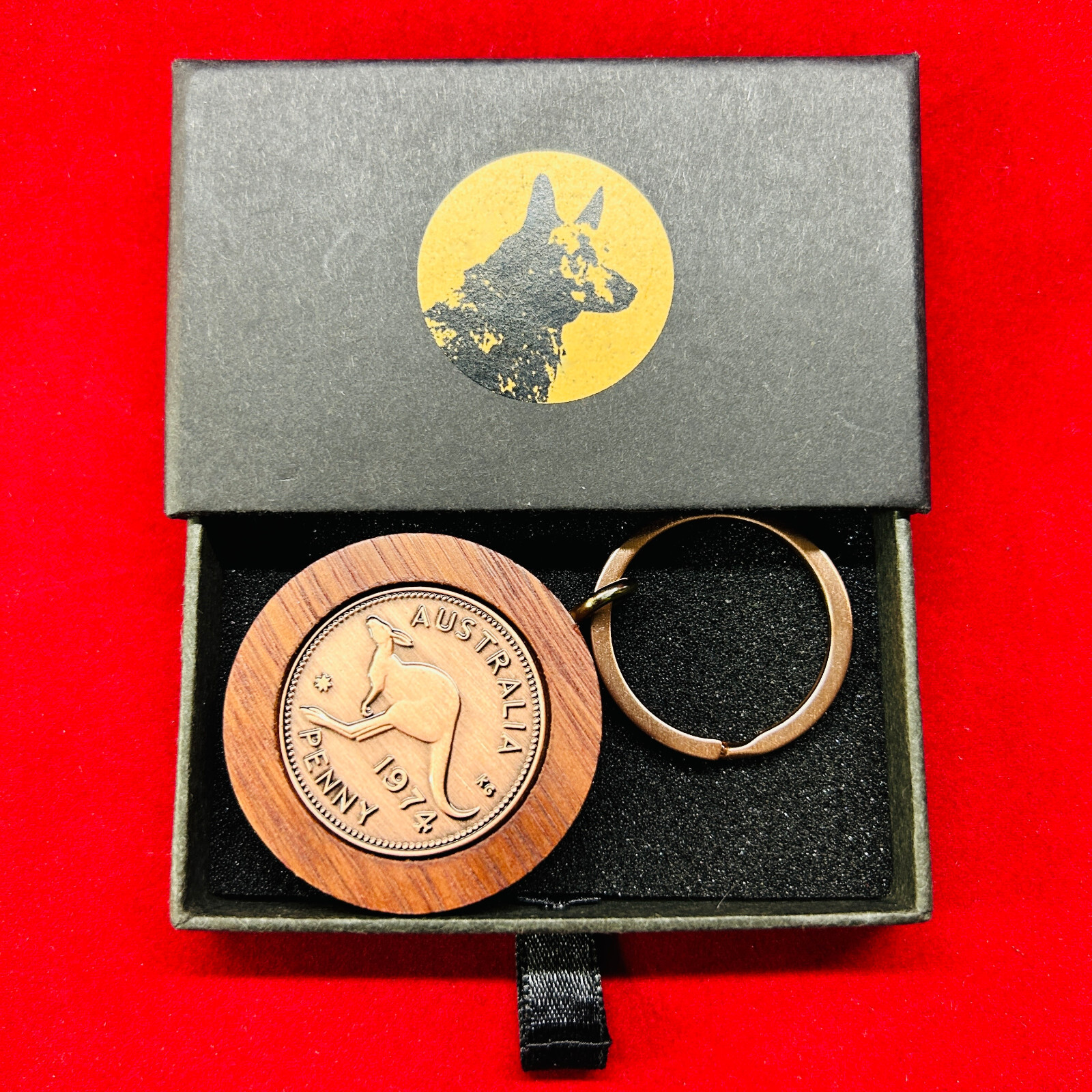 1956 Australian Jarrah Penny Keyring – 70th Birthday Present Anniversary Gift