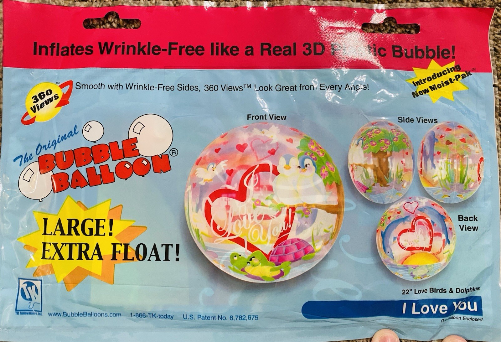 NIP TK Bubble Balloon Lot of 3 I Love You & All Occasion 3D